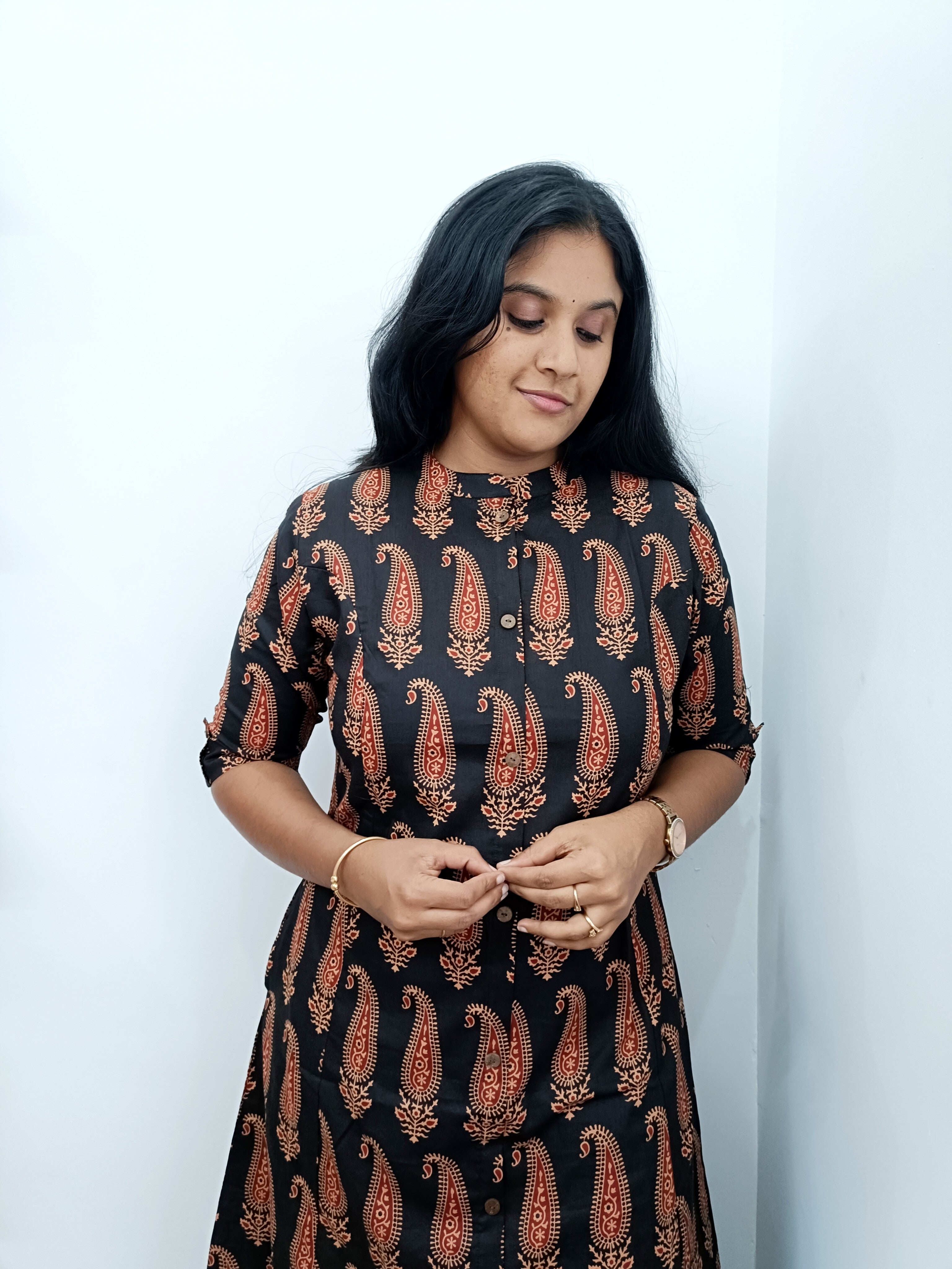 Mango Black Ajrakh Aline Co-ord Set