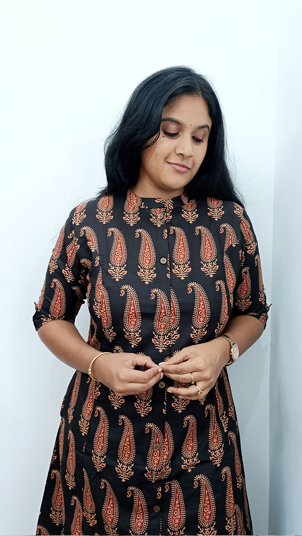 Ajrak Pure Mul cotton Aline Kurthi