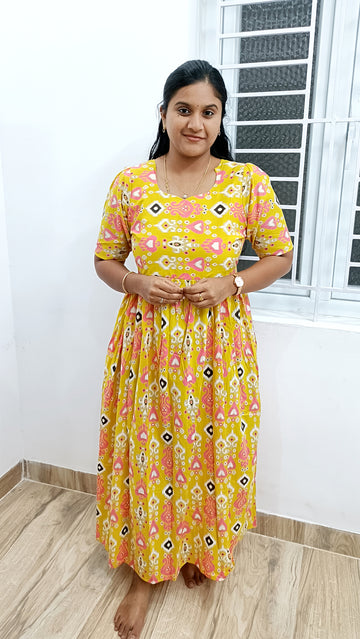 Floral Handblock Printed Cotton Dress